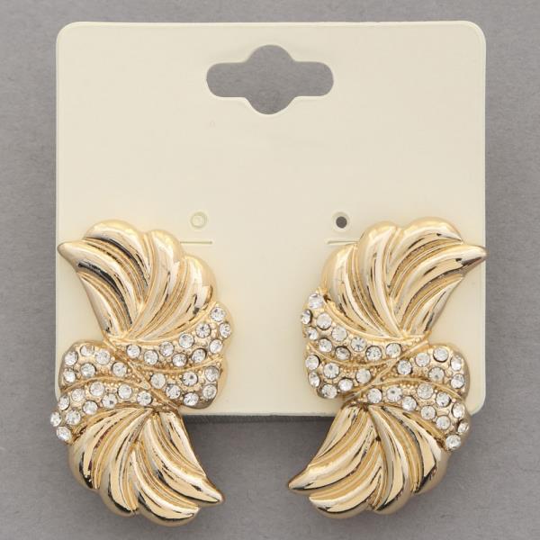 RHINESTONE METAL EARRING