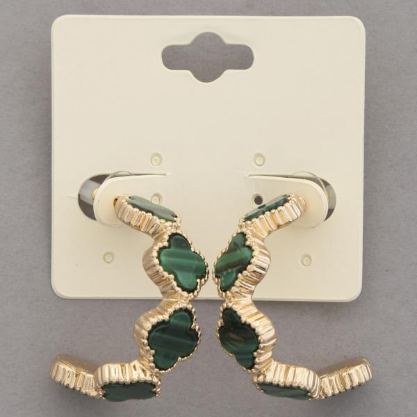 CLOVER LINK OPEN HOOP EARRING