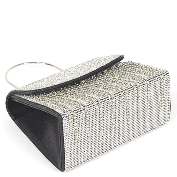 RHINESTONE FRINGE TOP HANDLE BAG