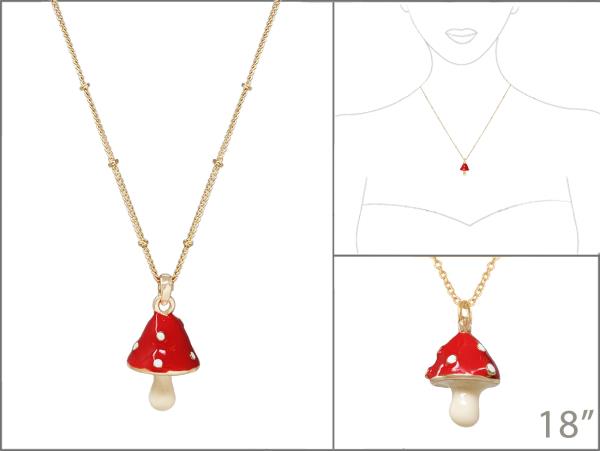 MUSHROOM PENDANT NECKLACE