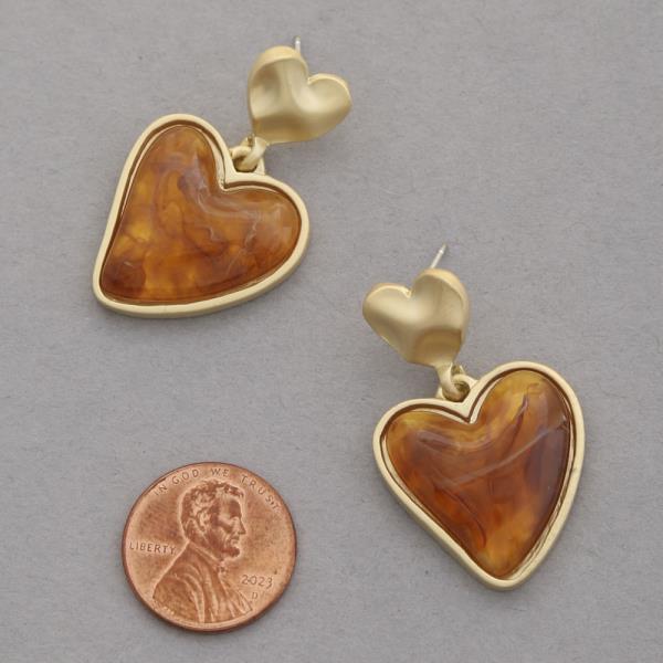 DOUBLE HEART DANGLE EARRING