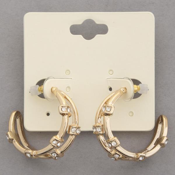 DOUBLE HOOP RHINESTONE EARRING