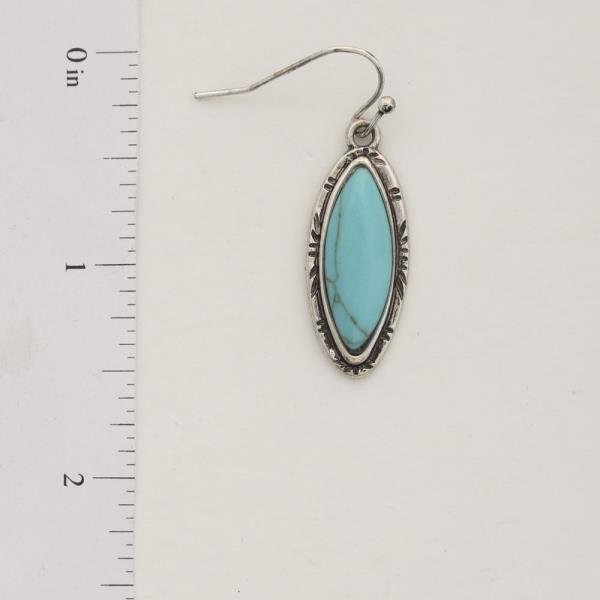 WESTERN STYLE TURQUOISE BEAD DANGLE EARRING