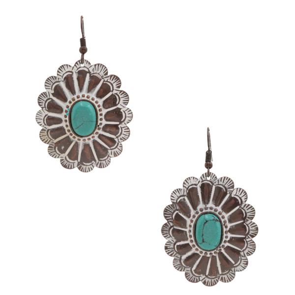 WESTERN STYLE FLOWER DANGLE EARRING