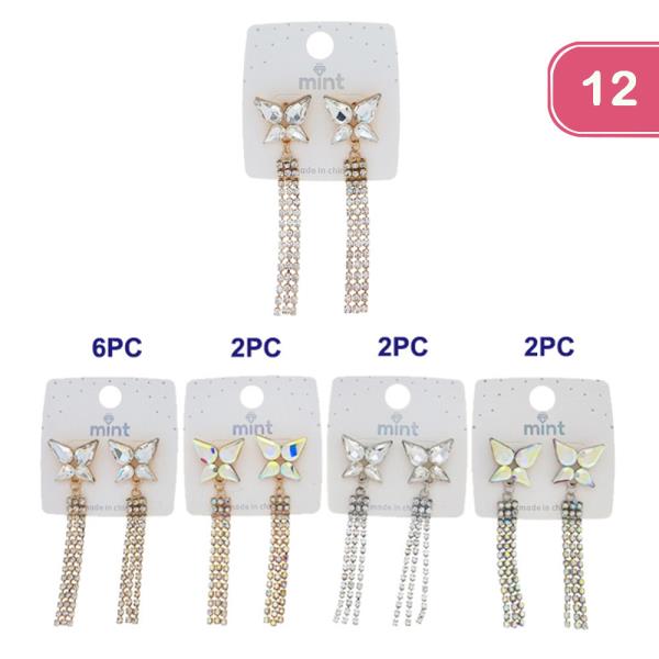 RHINESTONE FRINGE EARRING (12 UNITS)