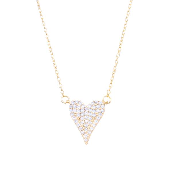 HEART RHINESTONE PENDANT NECKLACE