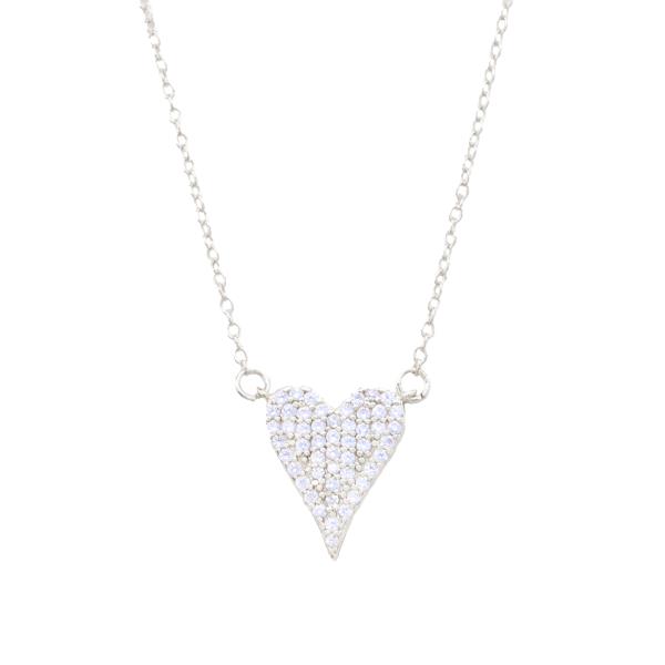 HEART RHINESTONE PENDANT NECKLACE