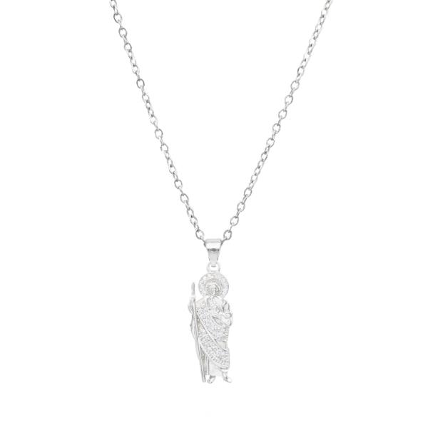 RELIGIOUS RHINESTONE PENDANT NECKLACE