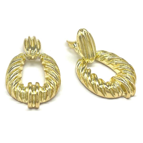 ALUMINUM GOLD DIPPED CLIP ON EARRING