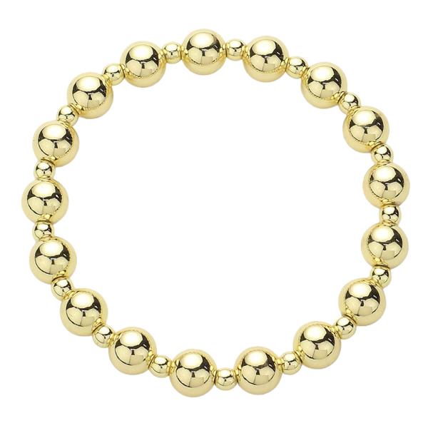 RIBBON STAINLESS STEEL BALL STRETCH BRACELET