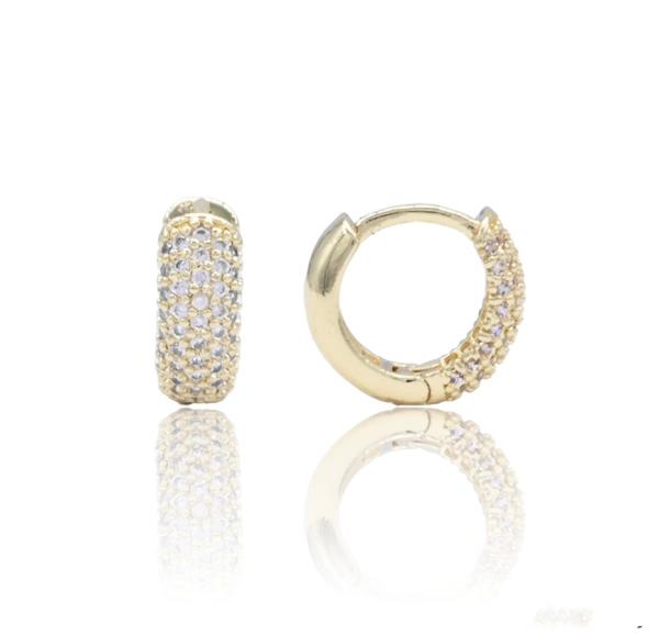 MICRO PAVE CZ HOOP EARRING