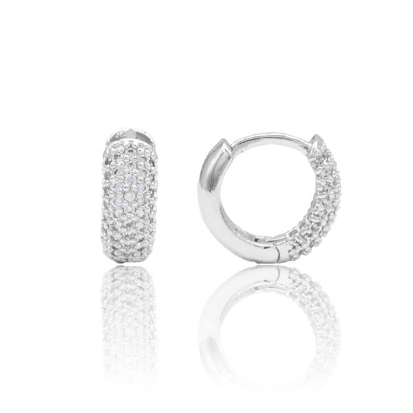 MICRO PAVE CZ HOOP EARRING