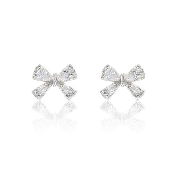 RIBBON CZ STUD EARRING