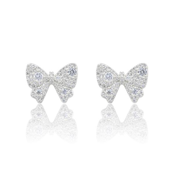 RIBBON PAVE CZ STUD EARRING