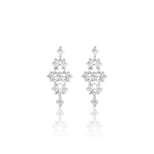 DIAMOND SHAPE CZ DANGLE EARRING