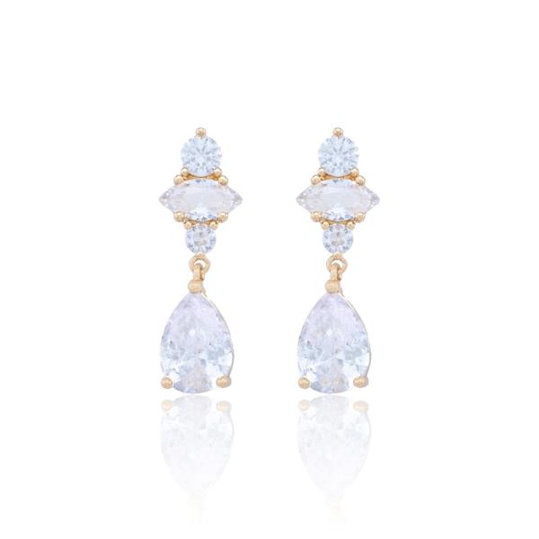 TEARDROP CZ DANGLE EARRING