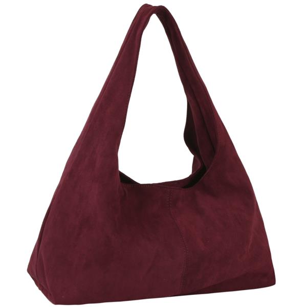 SUEDE DESIGN SLOUCHY SHOULDER BAG