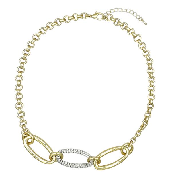 TWO TONE METAL CHAIN NECKLACE