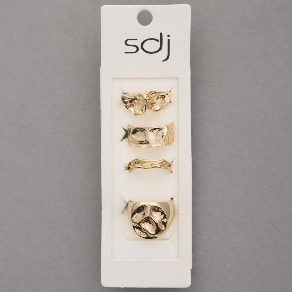 SDJ HAMMERED METAL ASSORTED RING SET