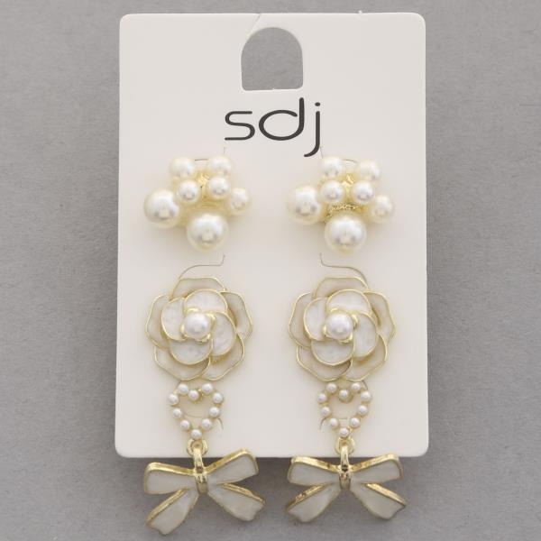 SDJ PEARL FLOWER ASSORTED EARRING SET