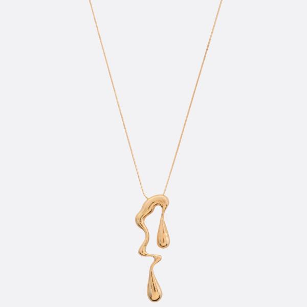 SDJ WAVY METAL TEARDROP NECKLACE