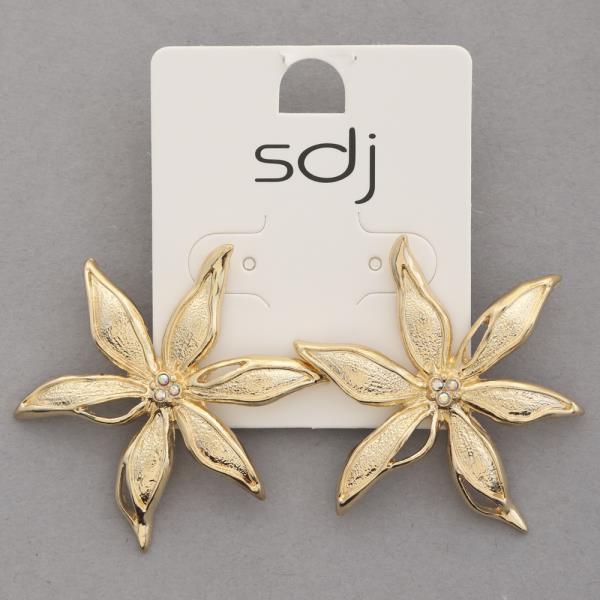 SDJ METAL FLOWER POST EARRING