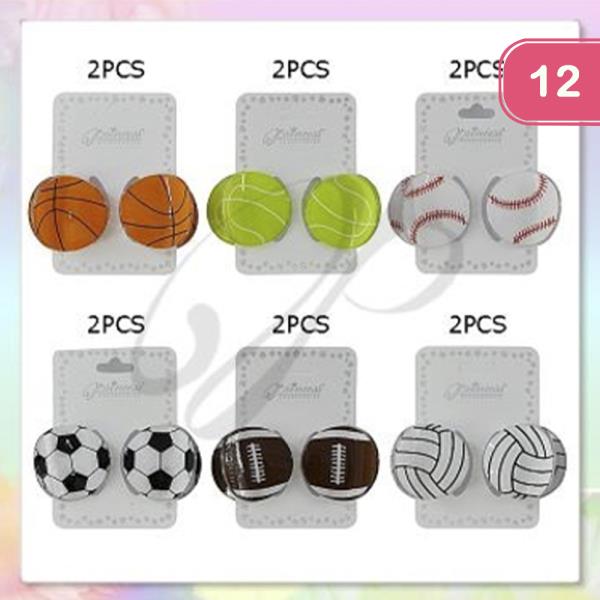 SPORT BALL DANGLE EARRING (12 UNITS)