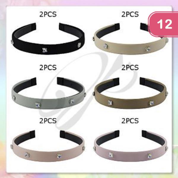 STONE STUDDED HEADBAND (12 UNITS)