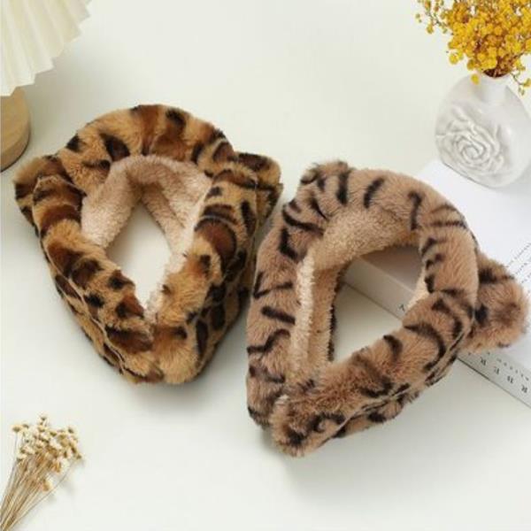 (PRE-ORDER/ONLY ONLINE) ANIMAL PRINT HEADBAND FAUX FUR EAR MUFF (12 UNITS)