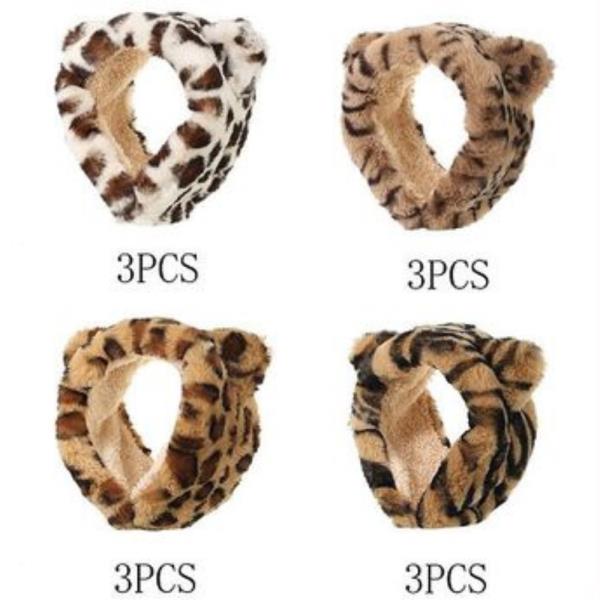 (PRE-ORDER/ONLY ONLINE) ANIMAL PRINT HEADBAND FAUX FUR EAR MUFF (12 UNITS)