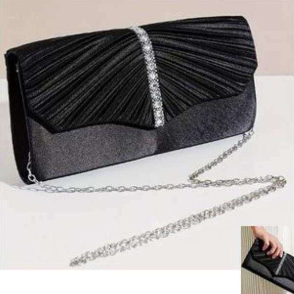 (PRE-ORDER/ONLY ONLINE) RHINESTONE EVENING CLUTCH BAG WITH STRAP (12 UNITS)