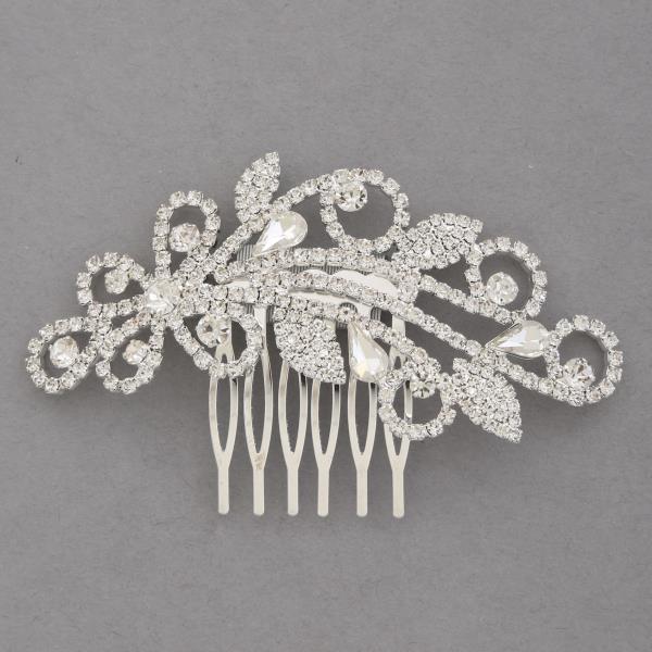 SWIRL RHINESTONE HAIR COMB