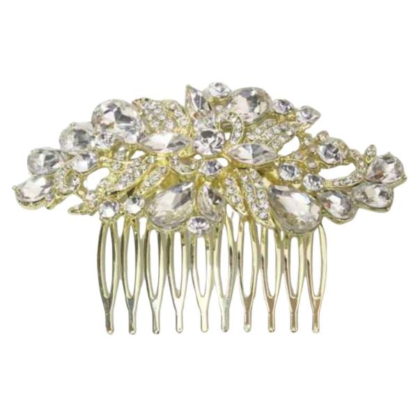 FLOWER RHINESTONE HAIR COMB
