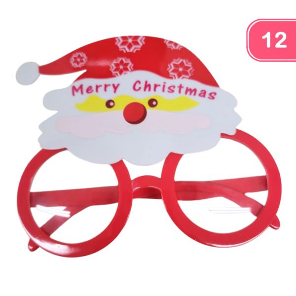 CHRISTMAS SANTA GLASSES (12 UNITS)