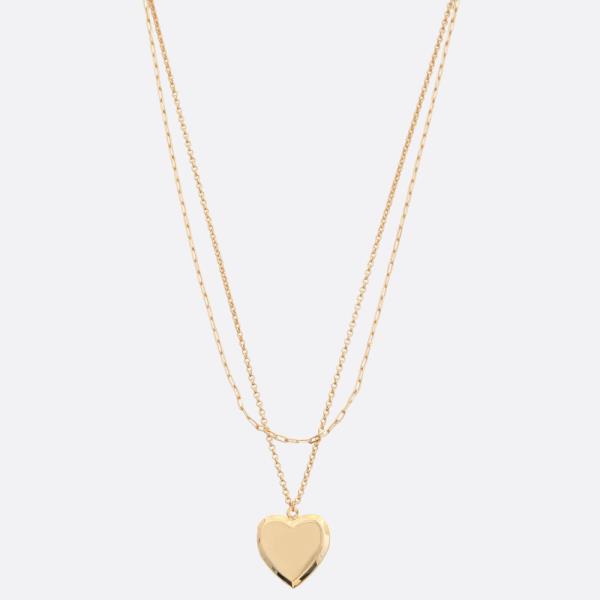 HEART LOCKET LAYERED NECKLACE