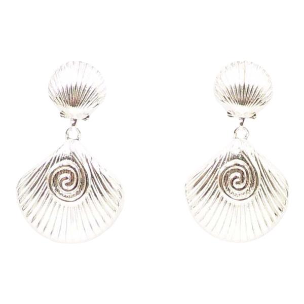 METAL SHELL DANGLE EARRING