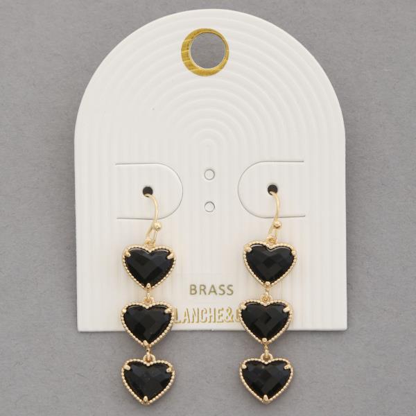 TRIPLE HEART DANGLE EARRING