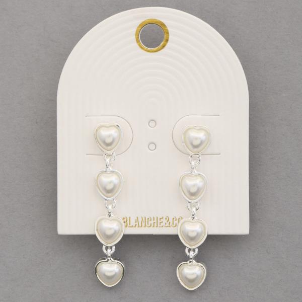 PEARL HEART DROP EARRING