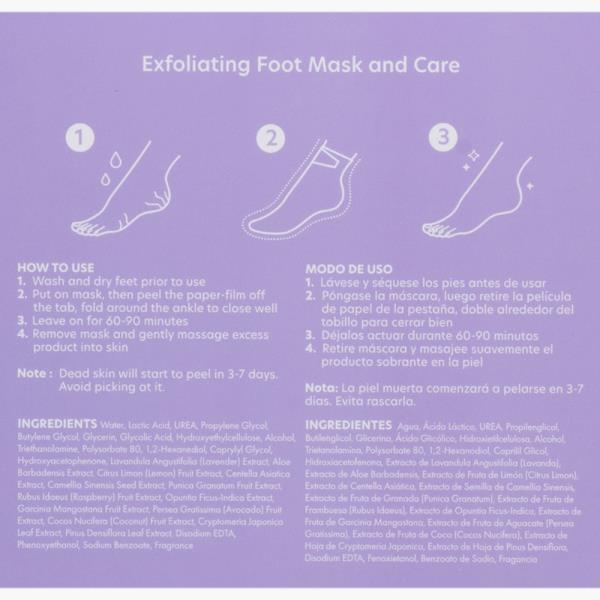 CELAVI EXFOLIATING FOOT PEELING MASK SET LAVENDER OIL