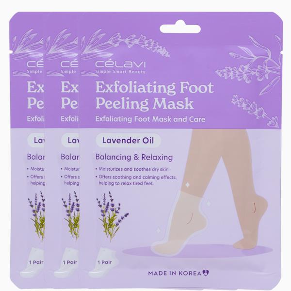 CELAVI EXFOLIATING FOOT PEELING MASK SET LAVENDER OIL