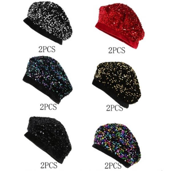 (ONLINE ONLY) SEQUIN BERET HAT (12 UNITS)