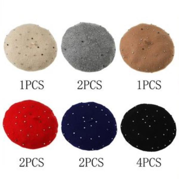 (ONLINE ONLY) RHINESTONE BERET HAT (12 UNITS)