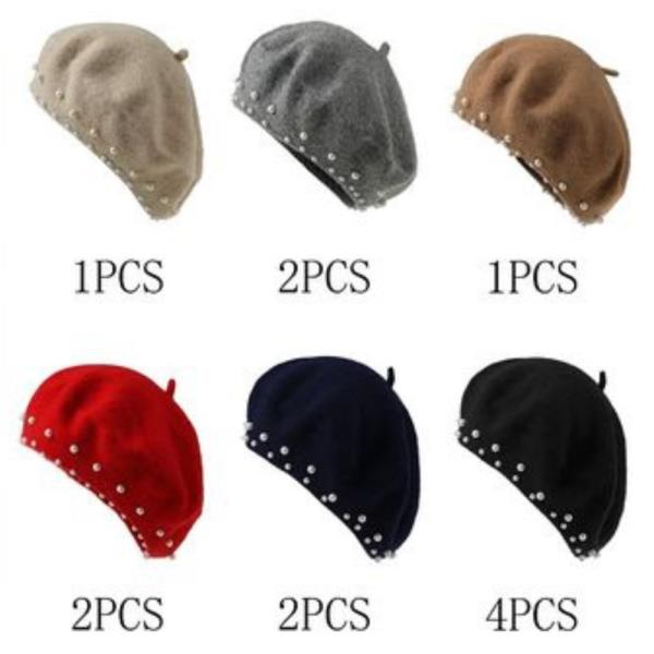 (ONLINE ONLY) SOFT PEARL LINED BERET HAT (12 UNITS)