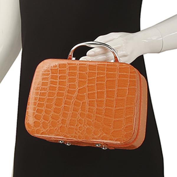 (ONLINE ONLY) Croc textured travel cosmetic case bag