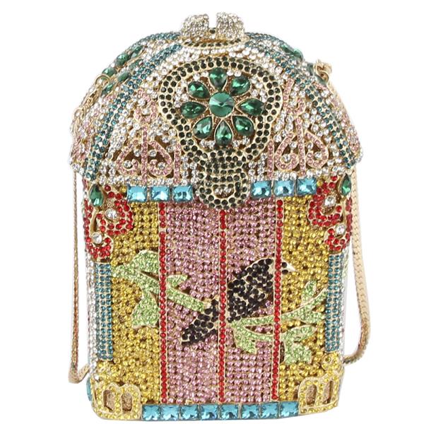 (ONLINE ONLY) Multi color bird cage evening bag