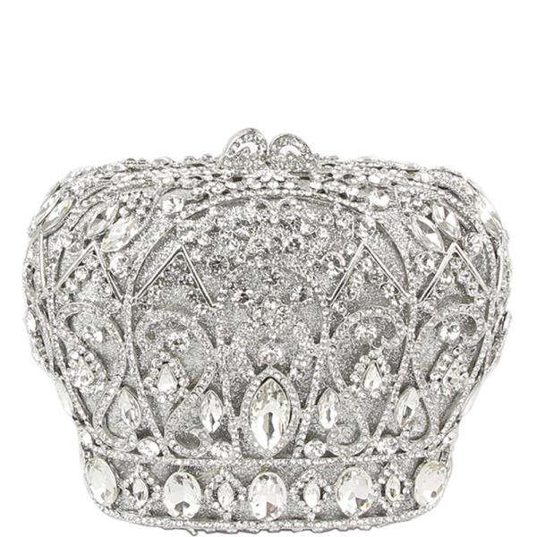 (ONLINE ONLY) Crown crystal evening clutch bag