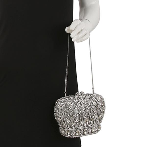 (ONLINE ONLY) Crown crystal evening clutch bag