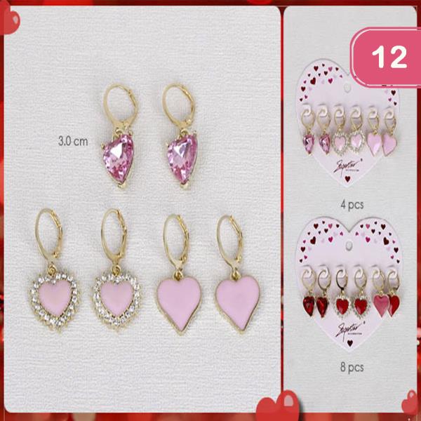 VALENTINES DAY HEART MULTI EARRING (12 UNITS)