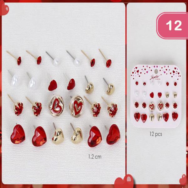 VALENTINES DAY HEART MULTI EARRING (12 UNITS)