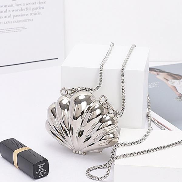 METAL MINI SHELL CLUTCH BAG